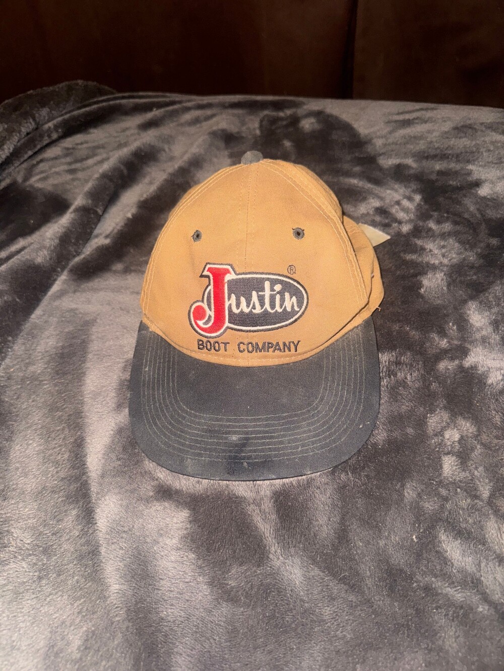 Vintage Justin Boot Company Brown One Size Baseball Cap Cotton Polyester